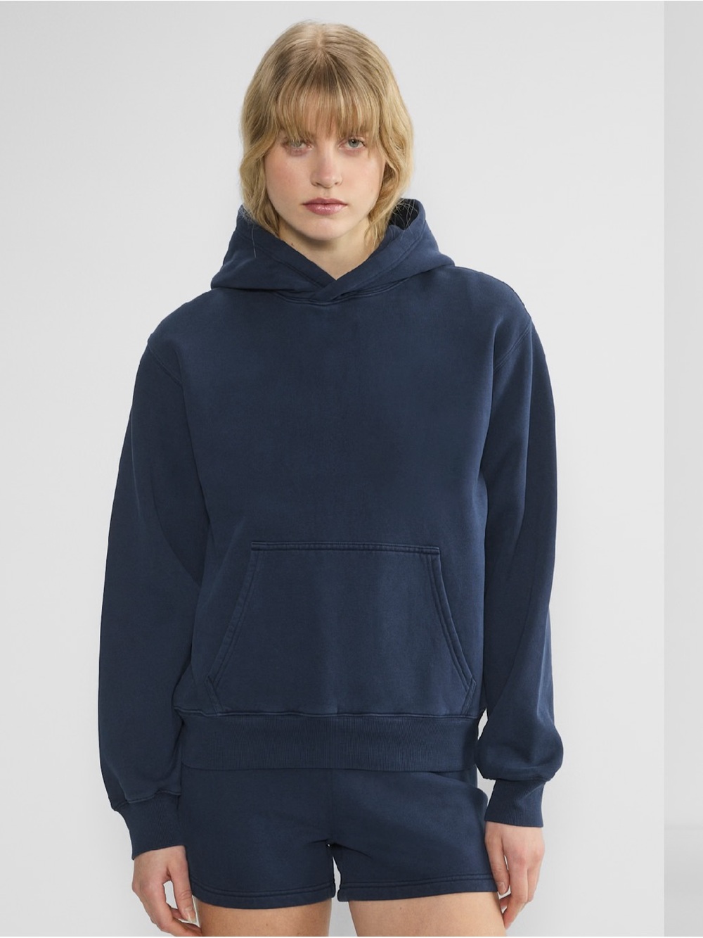 Aritzia Navy Sweatfleece Boyfriend Fit